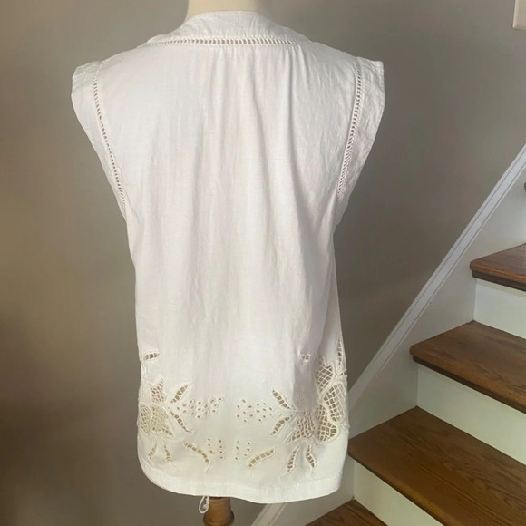 Anthropologie Grommet Embroidered Sleeveless Top - Picture 4 of 6